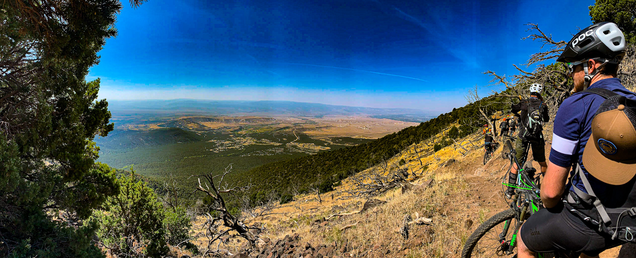 Mountain Biker overlooking the Grand Valley from the Palisade Plunge trail